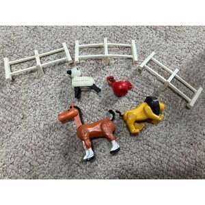 Vintage Fisher Price Little People Animals horse, chicken, sheep, lion